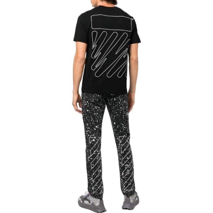 T-shirt à manches courtes noir Off-White pour homme, collection printemps-été 2022, avec imprimé au dos
