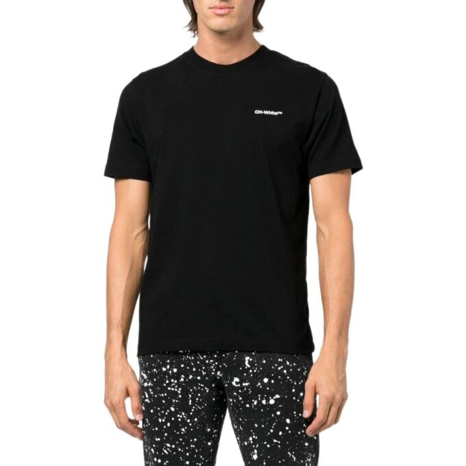 T-shirt à manches courtes noir Off-White pour homme, collection printemps-été 2022, avec imprimé au dos