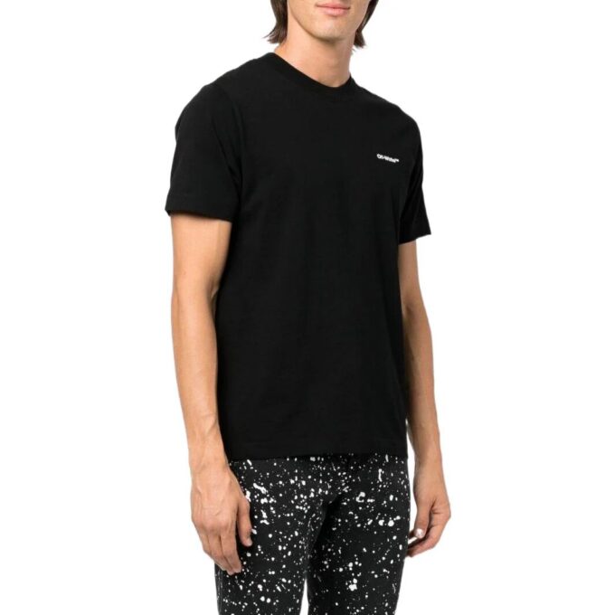 T-shirt à manches courtes noir Off-White pour homme, collection printemps-été 2022, avec imprimé au dos