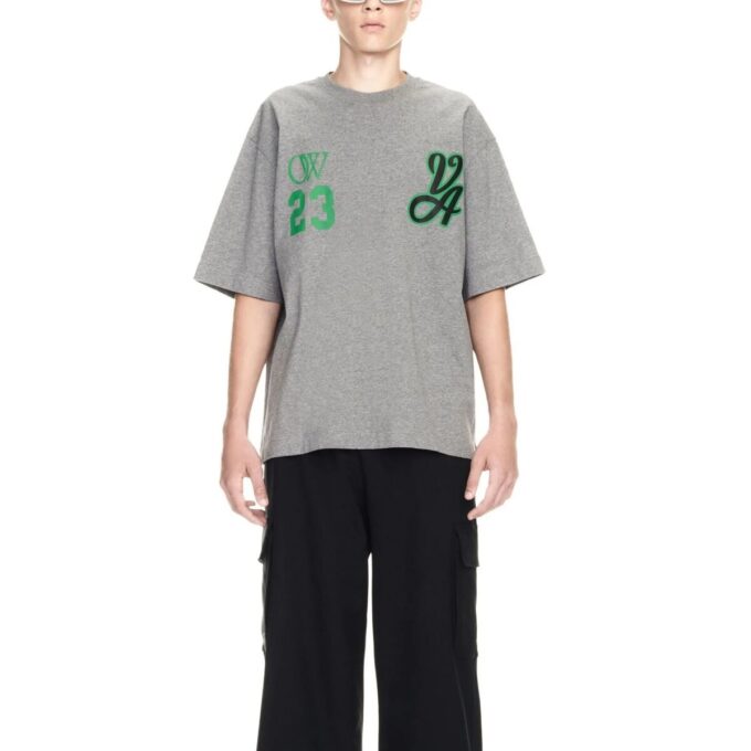 T-shirt à manches courtes Off-White 23 Varsity Skate « Melange Grey »