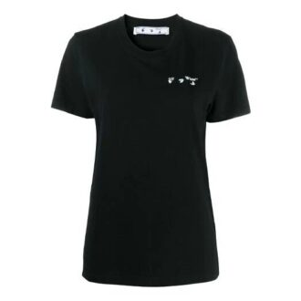 T-shirt à manches courtes Off-White Logo Micro Mark, coupe ajustée, noir T-shirt à manches courtes Off-White Logo Micro Mark, coupe ajustée, noir