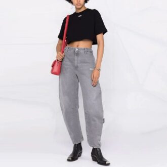 T-shirt à manches courtes Off-White Logo Micro Mark, coupe ajustée, noir T-shirt à manches courtes Off-White Logo Micro Mark, coupe ajustée, noir