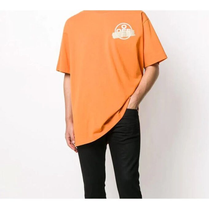 T-shirt à manches courtes Off-White pour homme avec patch en caoutchouc Bronzing Arrow