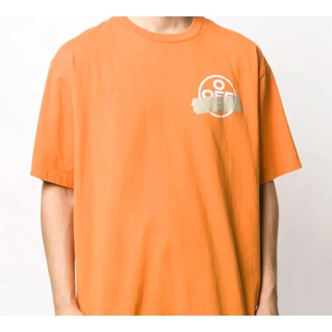 T-shirt à manches courtes Off-White pour homme avec patch en caoutchouc Bronzing Arrow
