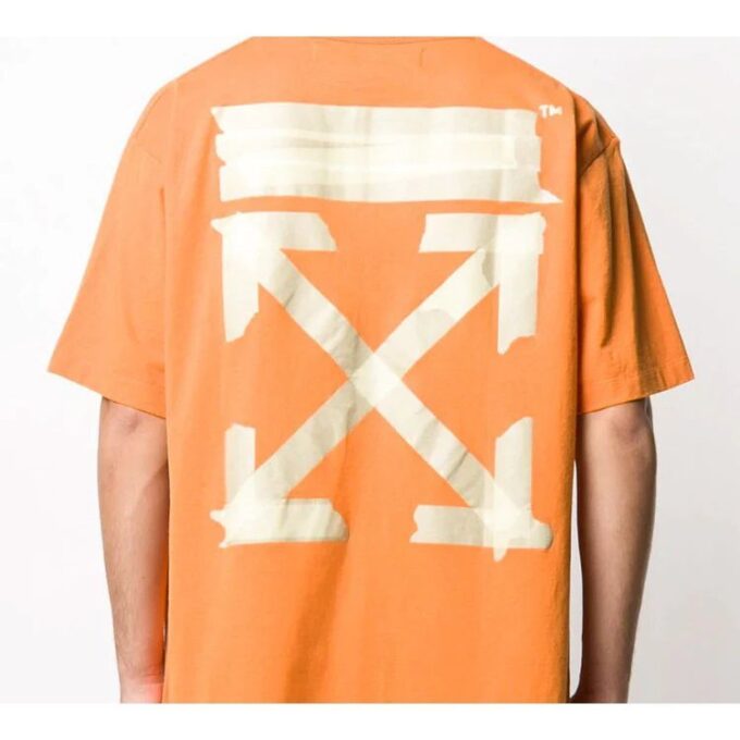 T-shirt à manches courtes Off-White pour homme avec patch en caoutchouc Bronzing Arrow