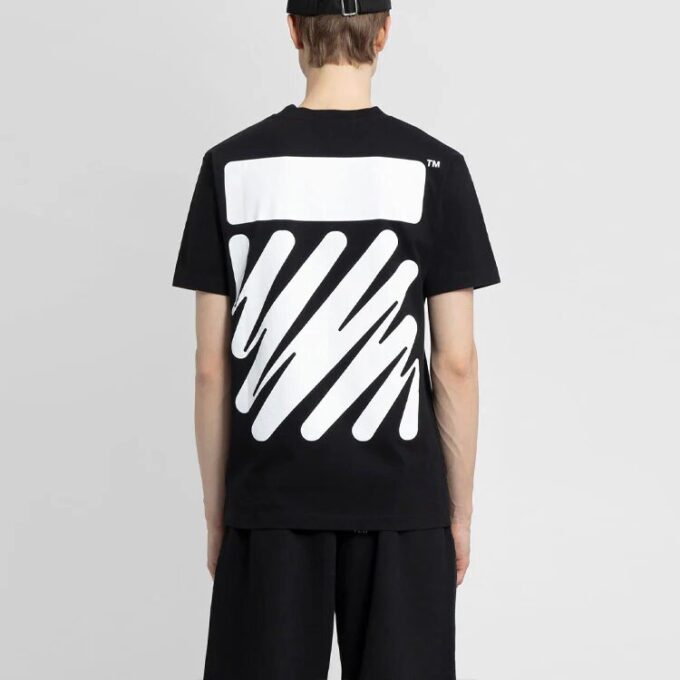 T-shirt à manches courtes Off-White pour homme, collection printemps-été 2022, imprimé sur coton uni, noir