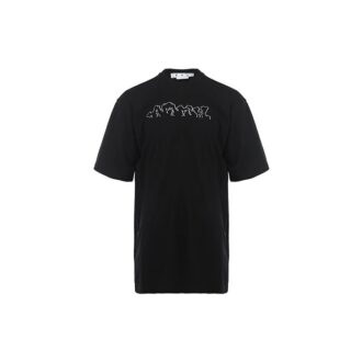 T-shirt à manches courtes Off-White pour homme, collection SS22, imprimé alphabétique cartoon, noir