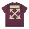 T-shirt à manches courtes Off-White pour homme, violet, avec patch en caoutchouc « Bronzing Arrow »