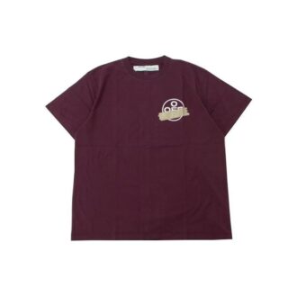 T-shirt à manches courtes Off-White pour homme, violet, avec patch en caoutchouc « Bronzing Arrow »