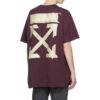 T-shirt à manches courtes Off-White pour homme, violet, avec patch en caoutchouc « Bronzing Arrow »