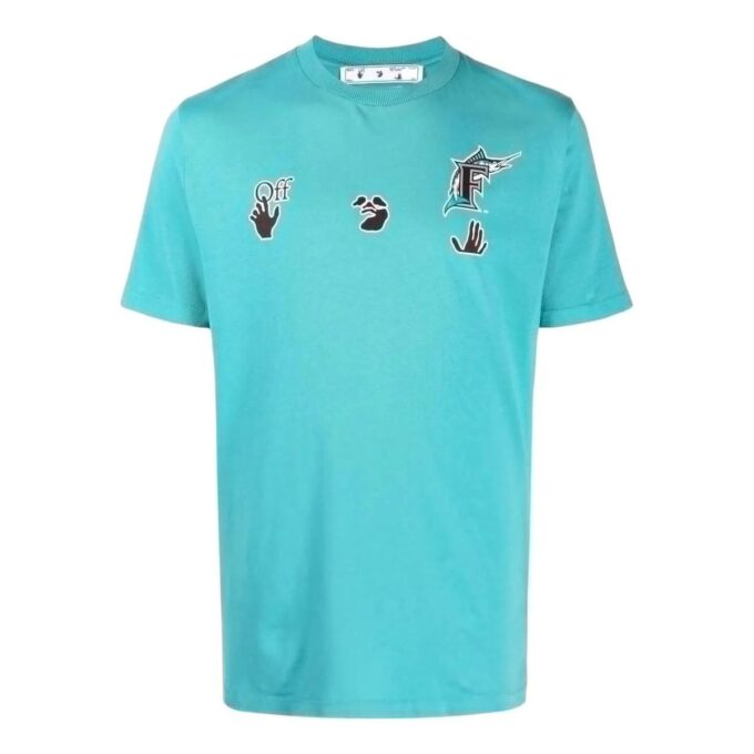 T-shirt à manches courtes Off-White x MLB Miami Marlins « Lake Blue »