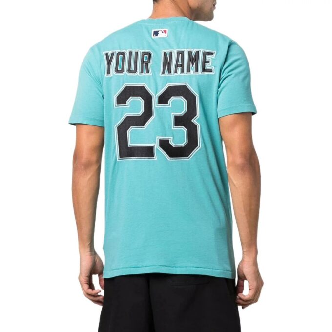 T-shirt à manches courtes Off-White x MLB Miami Marlins « Lake Blue »