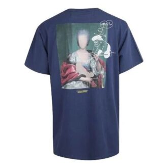 T-shirt à manches courtes pour homme avec applique « Mariana Painting » – Bleu