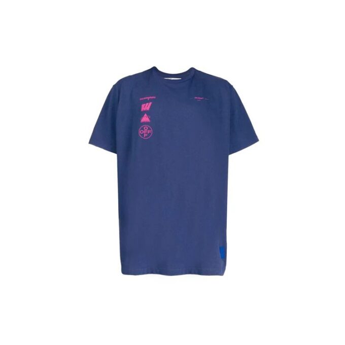 T-shirt à manches courtes pour homme avec applique « Mariana Painting » – Bleu