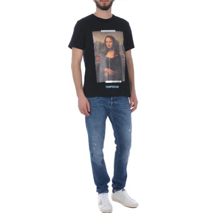 T-shirt à manches courtes pour homme avec logo Mona Lisa, coupe classique