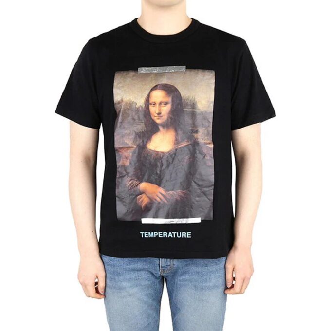 T-shirt à manches courtes pour homme avec logo Mona Lisa, coupe classique