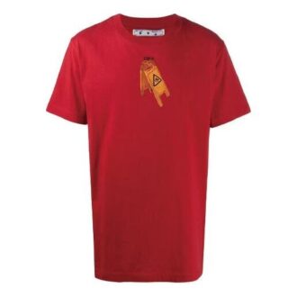 T-shirt à manches courtes rouge avec logo Pascal imprimé en grand format