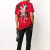 T-shirt à manches courtes rouge avec logo Pascal imprimé en grand format