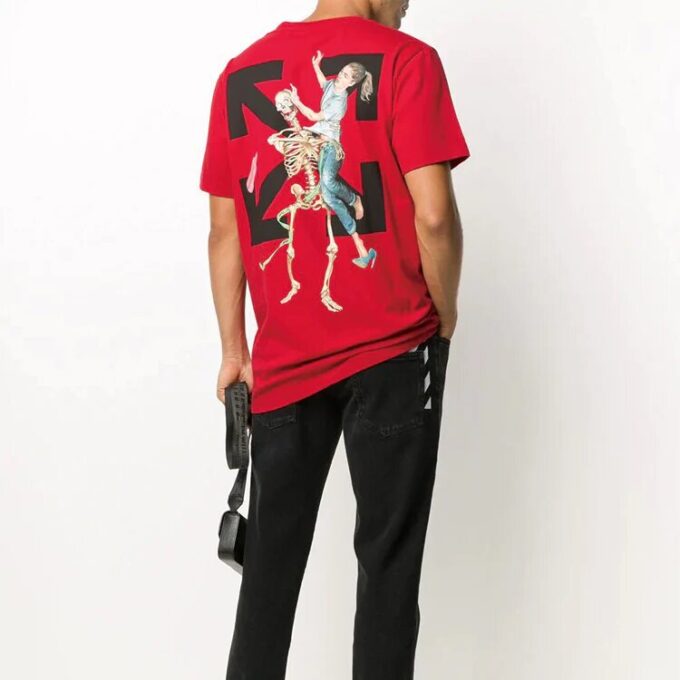T-shirt à manches courtes rouge avec logo Pascal imprimé en grand format