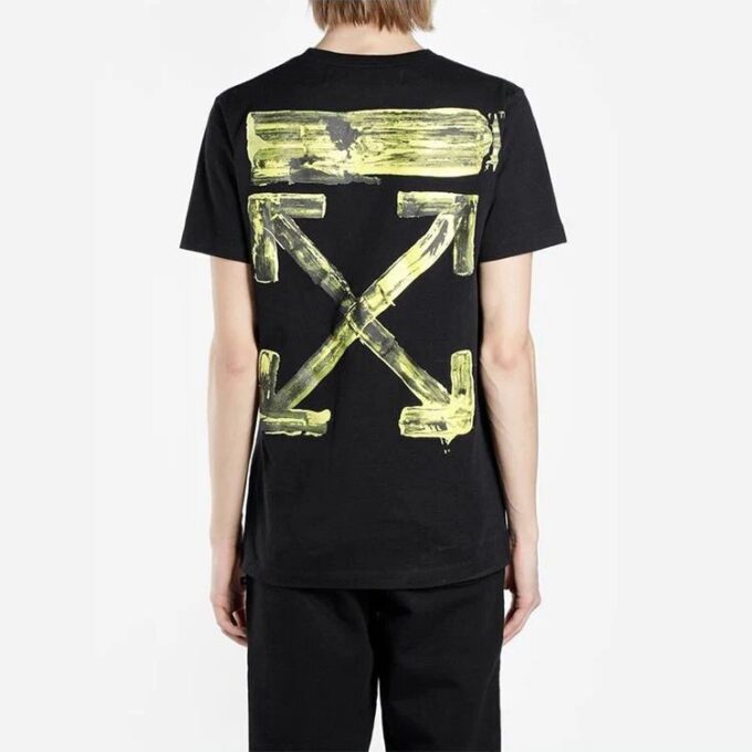 T-shirt à manches courtes slim avec flèches en acrylique