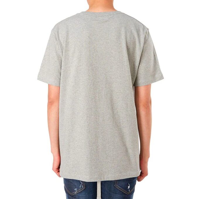 T-shirt à manches courtes slim fit avec logo alphabétique sur la poitrine, gris