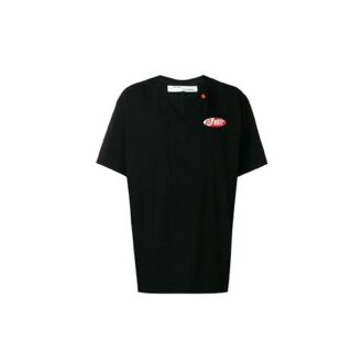 T-shirt à manches courtes SS19 avec imprimé flèche rouge pour homme, noir