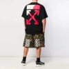T-shirt à manches courtes SS19 avec imprimé flèche rouge pour homme, noir