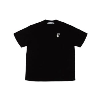 T-shirt à manches courtes SS21 Rose dégradé flèche pour homme Noir
