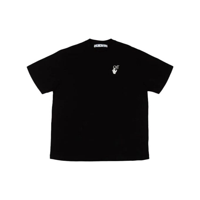T-shirt à manches courtes SS21 Rose dégradé flèche pour homme Noir