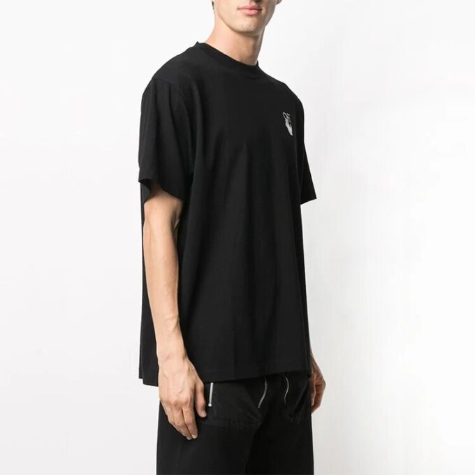 T-shirt à manches courtes SS21 Rose dégradé flèche pour homme Noir