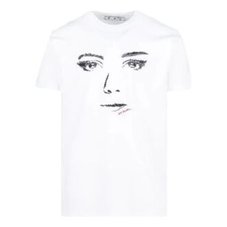 T-shirt à manches courtes unisexe blanc imprimé Sketch