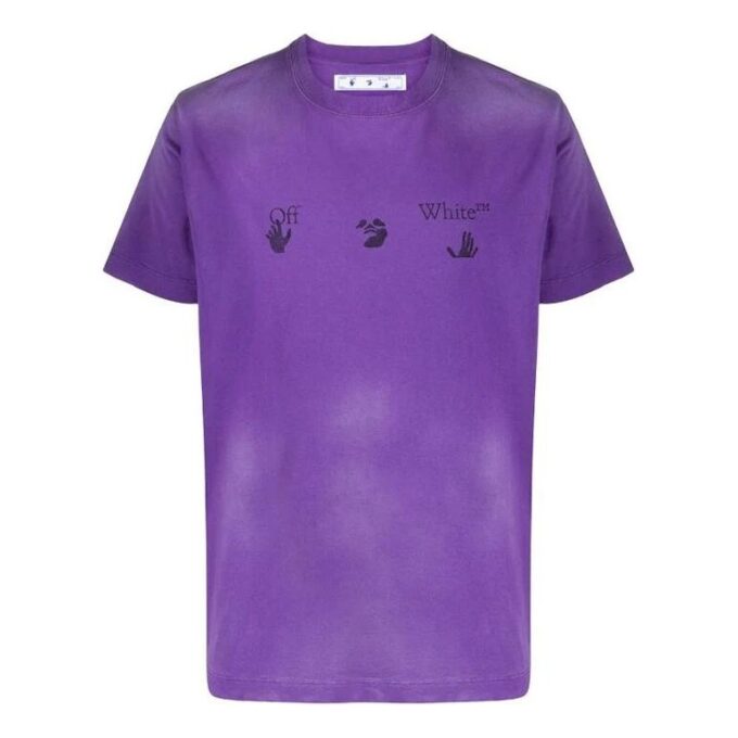 T-shirt à manches courtes violet avec logo