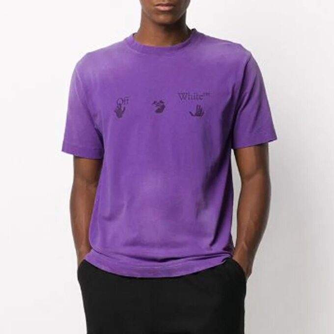 T-shirt à manches courtes violet avec logo