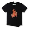 T-shirt à manches courtes Virgil Abloh Black Diag Fire Shorts
