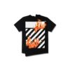 T-shirt à manches courtes Virgil Abloh Black Diag Fire Shorts