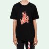 T-shirt à manches courtes Virgil Abloh Black Diag Fire Shorts