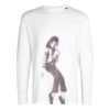 T-shirt à manches longues ample blanc MJ Printing