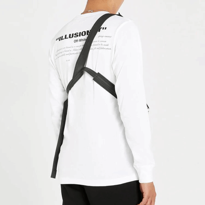 T-shirt à manches longues ample blanc MJ Printing