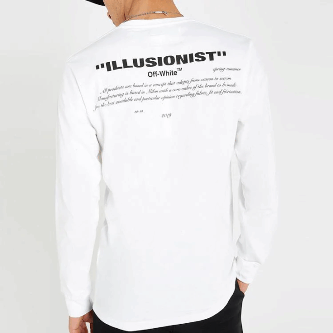 T-shirt à manches longues ample blanc MJ Printing