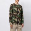 T-shirt à manches longues ample imprimé camouflage Off-White pour homme, collection printemps-été 2021, vert