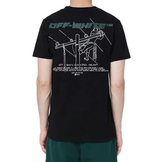 T-shirt à manches longues avec alphabet de caractères, noir