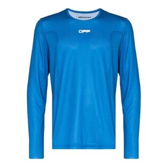 T-shirt à manches longues avec imprimé alphabétique, version standard, bleu