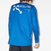 T-shirt à manches longues avec imprimé alphabétique, version standard, bleu
