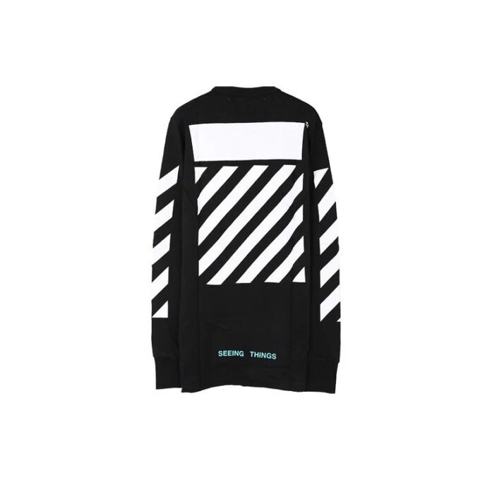 T-shirt à manches longues avec imprimé sur la poitrine, noir
