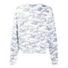 T-shirt à manches longues blanc à col rond en coton pour homme Off-White, imprimé géométrique intégral