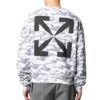 T-shirt à manches longues blanc à col rond en coton pour homme Off-White, imprimé géométrique intégral
