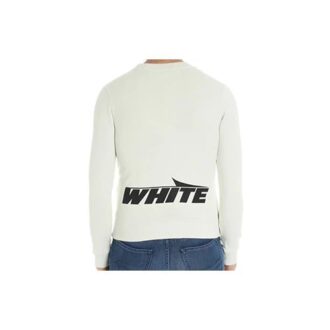 T-shirt à manches longues blanc, coupe ajustée minimaliste