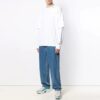 T-shirt à manches longues blanc crème imprimé en twill avec logo Off-White pour homme SS21