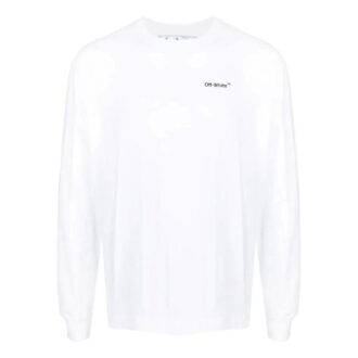 T-shirt à manches longues blanc imprimé logo Off-White pour homme, collection printemps-été 2022