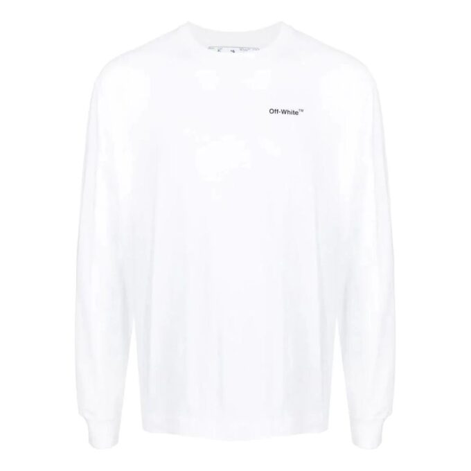 T-shirt à manches longues blanc imprimé logo Off-White pour homme, collection printemps-été 2022